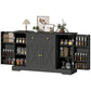 Farmhouse Sideboard with Barn Doors and Drawer - Black