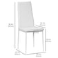 4 Set Dining Chairs High Back Faux Leather Kitchen Chairs for Living Room Kitchen White