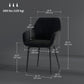 Velvet Dining Chairs Set of 2 with Armrests - Black