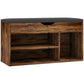 Shoe Storage Bench with Padded Cushion - Rustic Brown