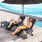 2pcs Reclining Zero Gravity Chair with Adjustable Backrest, Folding Garden Sun Lounger with Removable Cushion, Grey