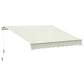 10' x 8' Manual Retractable Awning, Sun Shade Shelter Canopy, with Aluminum Frame and UV Protection for Patio Deck Yard Window Door, Cream White