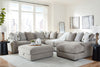 Aslan Court - 7 Pc. - 6-Piece Sectional With Raf Corner Chaise, Ottoman - Pebble
