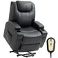 Power Lift Recliner Chair for Elderly, PU Leather Lift Chair with Thick and High Back, Footrest, Remote, Side Pockets, Cup Holders, Reclining Sofa for Living Room, Black
