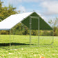 Metal Chicken Coop with Water- and UV-Protection Cover for Backyard Hen, Duck, Rabbit, 32.8' x 9.8' x 6.4'