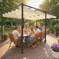 19' x 10' Pergola with Retractable Canopy, Patio Pergola with Sun Shade Shelter, UV50+, for Patio, Garden, Cream