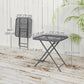 27.5" Square Outdoor Patio Table, Outdoor Folding Table with Grid Rattan-Like Top for Camping, Picnic, Light Grey