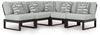 Beachloft - 5-Piece Outdoor Sectional - Black / Gray
