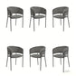 6-Piece Corduroy Side Chair Set with Ergonomic Curved Back, Modern Lounge Chair Set for Living Room, 30.5" L x 21.5" W x 19.5" H, Grey