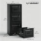 3-Drawer Vertical Filing Cabinet with Lock - Black