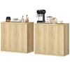 Sideboard Buffet Cabinet Set of 2 with Soft-Close Doors - Oak
