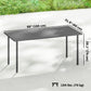 65" x 31.5" Outdoor Dining Table for 6, Metal Rectangular Patio Dining Table with Metal Slatted Top