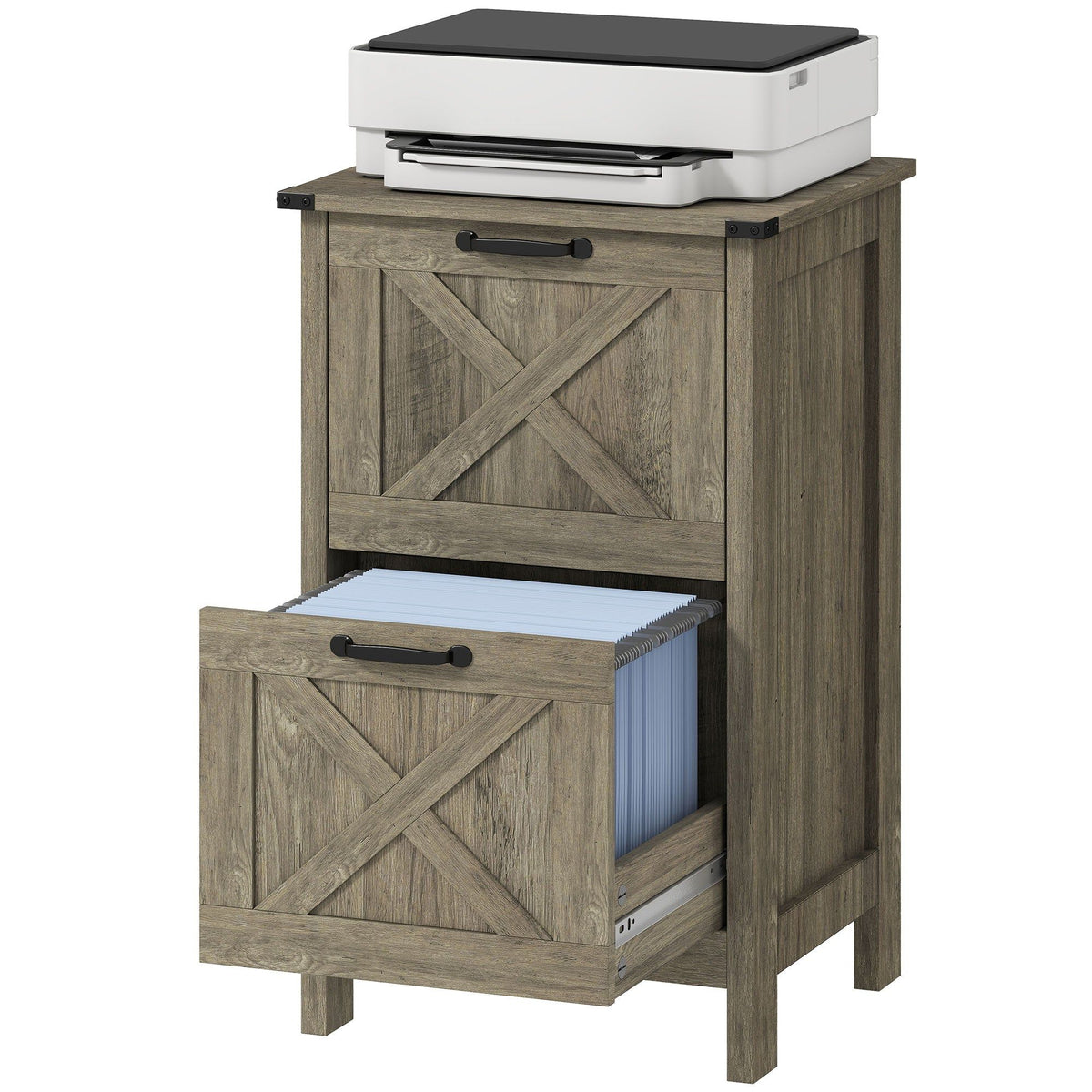 2-Drawer Vertical Filing Cabinet - Grey Wash