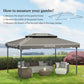 13' x 10' Gazebo Replacement Canopy, Gazebo Top Cover with Double Vented Roof for Garden Patio(TOP ONLY), Grey