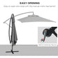 3(m) patio offset umbrella, with Cross Base - Dark Grey