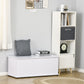 39.5" Storage Chest with 2 Safety Hinges, Storage Box Organizer with Flip-Top Lid, Entryway Storage Bench, White
