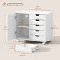 5-Drawer Mobile Lateral Filing Cabinet with USB - White