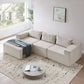 Modular Sectional Sofa with Corduroy Fabric and Free Combination Design, Daybed Perfect for Living Room, 107.5'' L x 68.5'' W x 30.5'' H, Beige