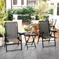 3 Pieces Patio Bistro Set, Outdoor Folding Table and Chairs Set, Metal Patio Furniture Set with Cup Holders