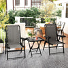 3 Pieces Patio Bistro Set, Outdoor Folding Table and Chairs Set, Metal Patio Furniture Set with Cup Holders