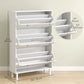 Narrow Shoe Storage Cabinet, 3 Flip Drawers, Adjustable Shelves, 18-24 Pairs Capacity, White