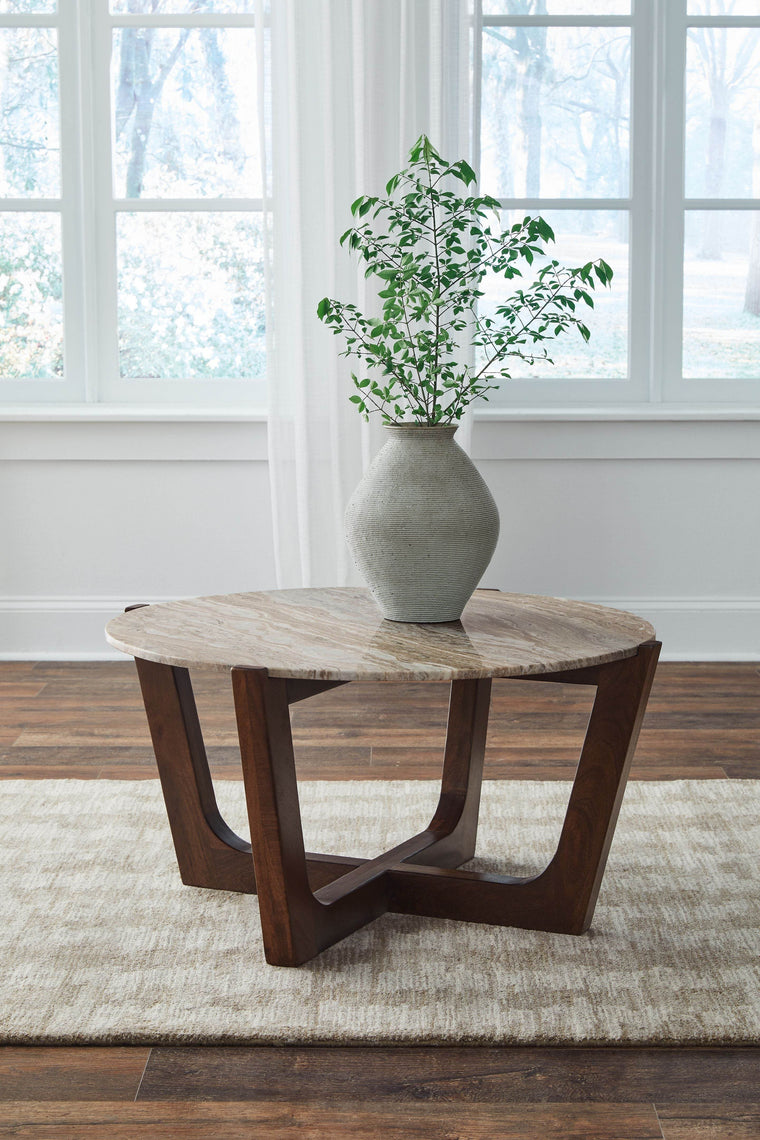 Tanidore - Warm Brown - Round Cocktail Table - Forward Furniture