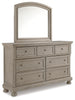 Lettner - 7 Drawer Dresser, Mirror - Light Gray
