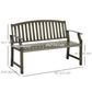 Outdoor Garden Bench, Metal Bench, Wood Look Slatted Frame Furniture for Patio, Park, Porch, Lawn, Yard, Deck, Black