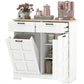 13-Gallon Tilt-Out Trash Cabinet with Drawers - White