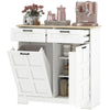 13-Gallon Tilt-Out Trash Cabinet with Drawers - White