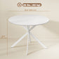 40" Round Kitchen Table for 4, Industrial Dining Table with Steel Legs for Dining Room, White Oak