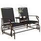 Patio Glider Rocking Chair 2 Person Outdoor Loveseat Rocker Garden Furniture Bench, Black