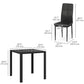 3-Piece Glass Dining Table Set - Black