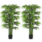 5.3ft Artificial Tree Set of 2, Indoor Fake Bamboo with Pot, for Home, Office, and Living Room Decor