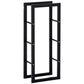 15.7" x 9.8" x 39.4" Firewood Rack Outdoor, Log Holder Fireplace Storage Rack with Handles and 220 lbs. Weight Capacity, Black