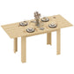 55" Extendable Dining Table Seats 6-8 - Natural Wood