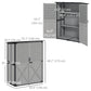 Outdoor Storage Cabinet, Wood Garden Shed with Steel Frame, Asphalt Roof, 2 Shelves and Lockable Doors, Grey