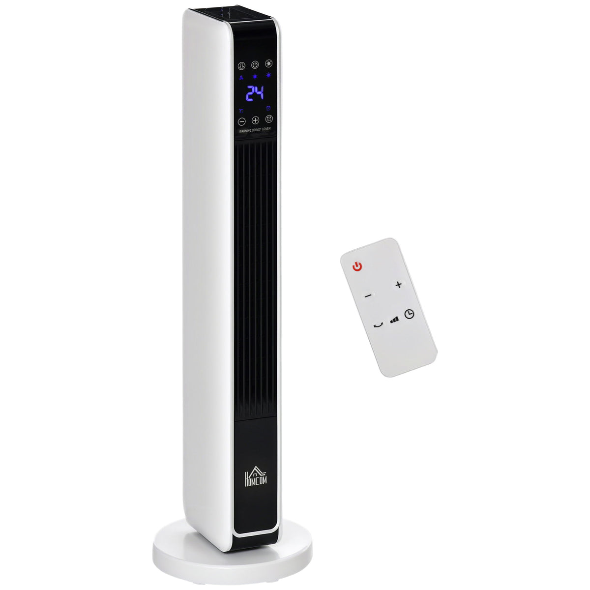 Ceramic Tower Heater, Oscillating Space Heater with Remote Control, Timer, Tip-Over & Overheat Protect, 750W/1500W