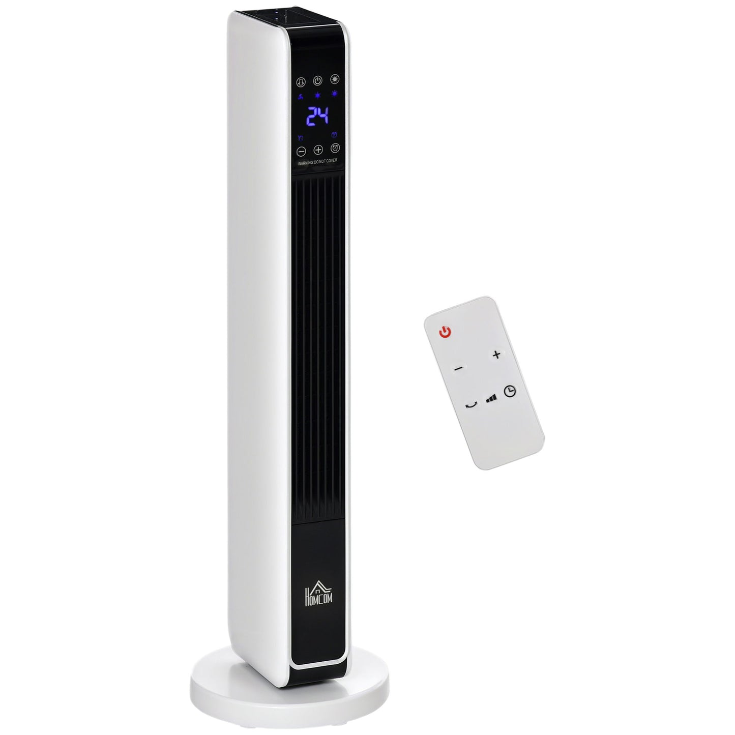 Ceramic Tower Heater, Oscillating Space Heater with Remote Control, Timer, Tip-Over & Overheat Protect, 750W/1500W
