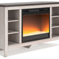 Dorrinson - Corner TV Stand With Fireplace Insert