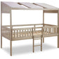 Wrenalyn - White / Brown / Beige - Twin Loft Bed With Roof Panels