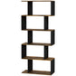5-Tier S-Shaped Bookshelf - Rustic Brown