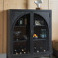 Armenleigh - Black / Brown - Bar Cabinet