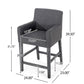 Set of 2 Upholstered Counter Stools with Durable Craftsmanship, Contemporary Style with Rubberwood Frame, 24×23×39.5 inch, Charcoal