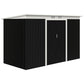 9x4 Outdoor Storage Shed Galvanized Steel Garden Shed with Foundation Kit, Ventilation & Doors, Dark Grey