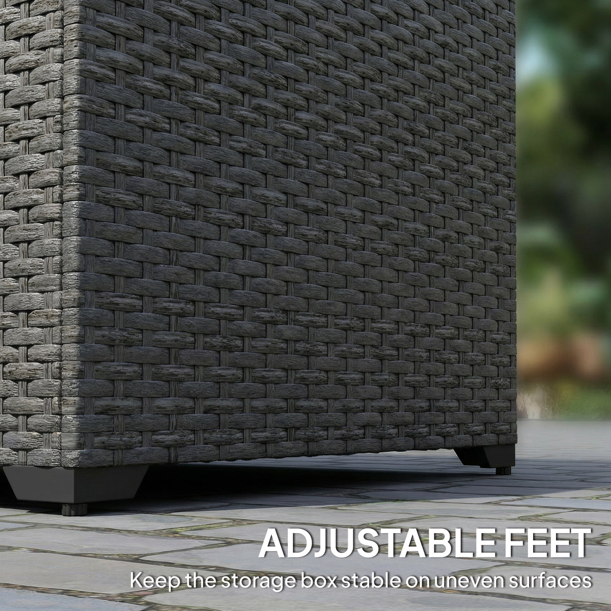 67-Gallon Rattan Deck Box with Waterproof Liner