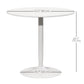 Round Dining Table for 2 with Steel Base - White
