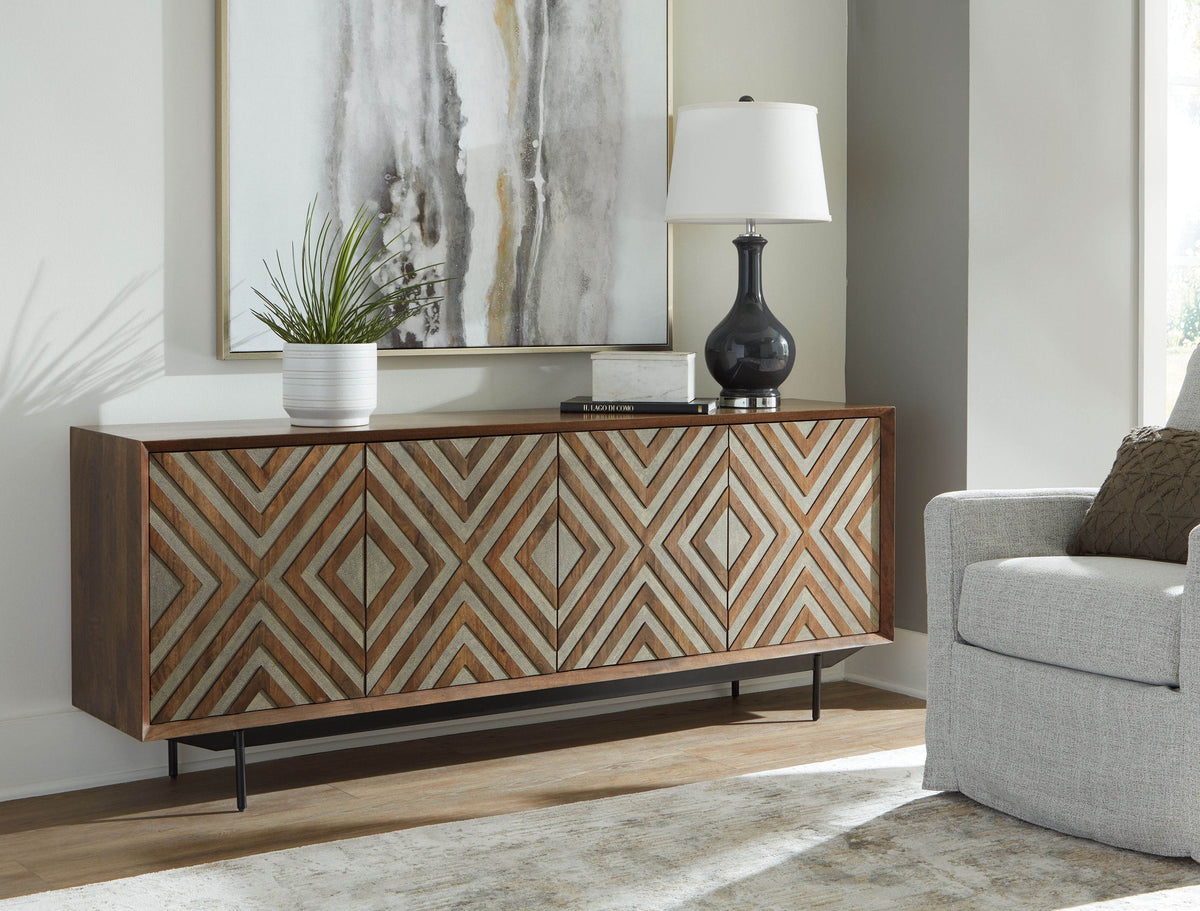 Dreggan - Brown / Gold Finish - Accent Cabinet - Forward Furniture