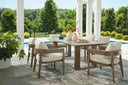 7 Pc. Dining Table, 6 Arm Chairs