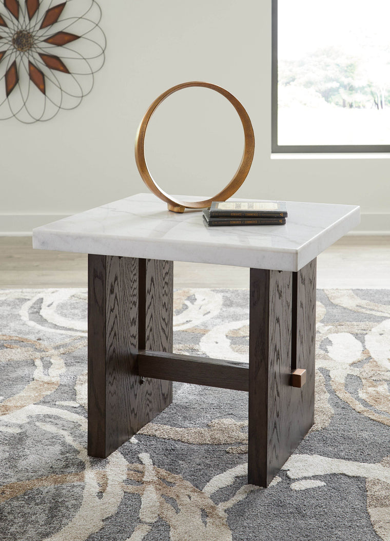 Burkhaus - White / Dark Brown - Rectangular End Table - Forward Furniture